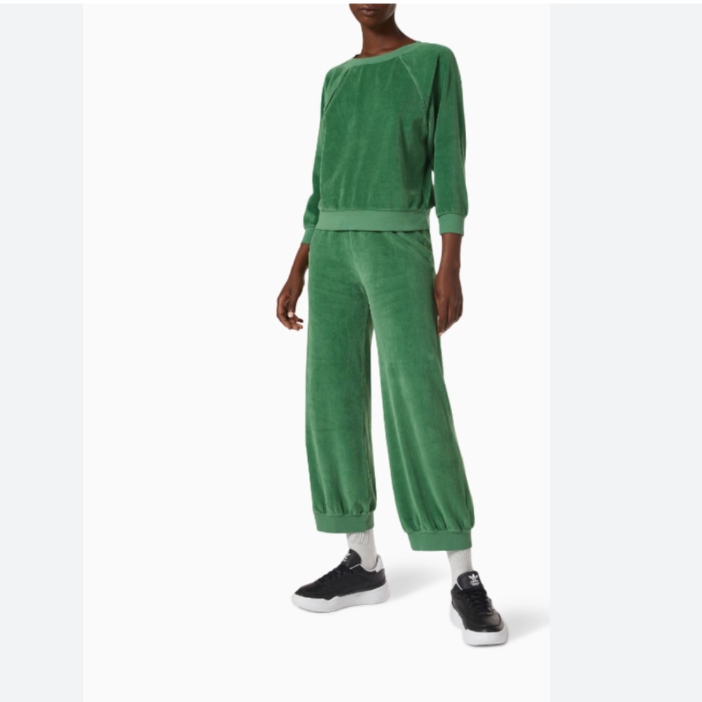 Suzie Kondi Tosk Harem Pants in Velour Size Large in Green
